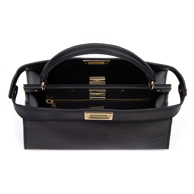 LEATHER MEDIUM LADY BAG NAPPA BLACK