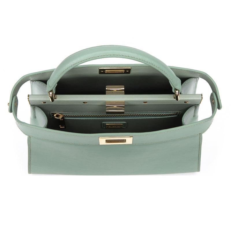 LEATHER MEDIUM LADY BAG NAPPA OCEAN GREEN