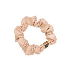 LEATHER MINI SCRUNCHIE DARK SAND