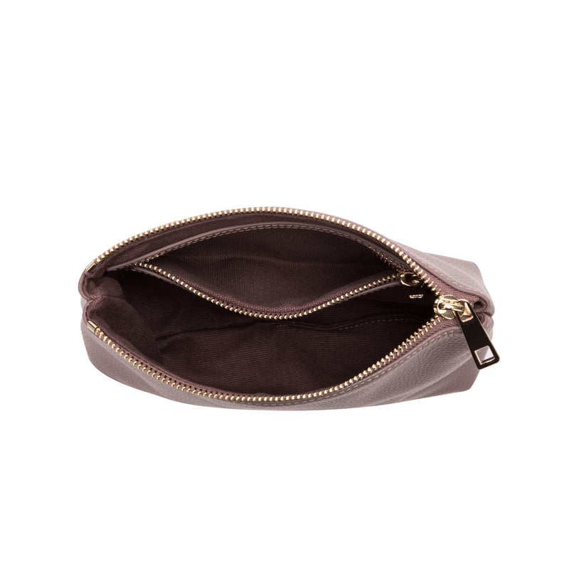 LEATHER STANDING POUCH DUSTY GRAPE