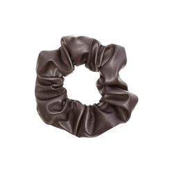 LEATHER SCRUNCHIE CHOCOLATE BROWN