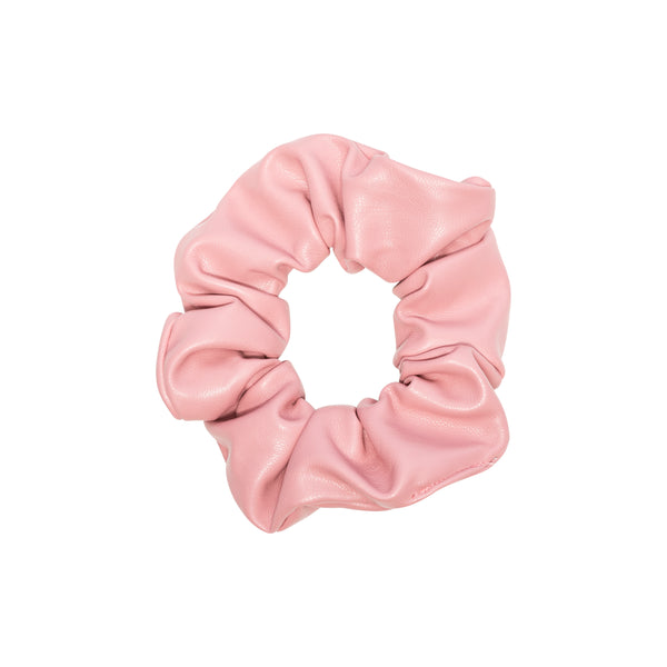 LEATHER SCRUNCHIE DUSTY ROSE