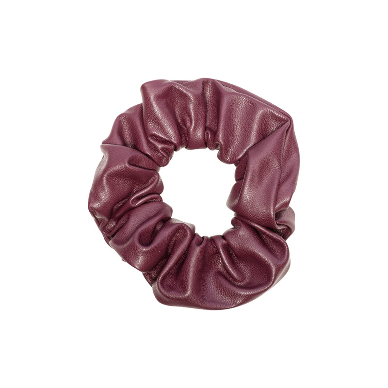 LEATHER SCRUNCHIE MAROON