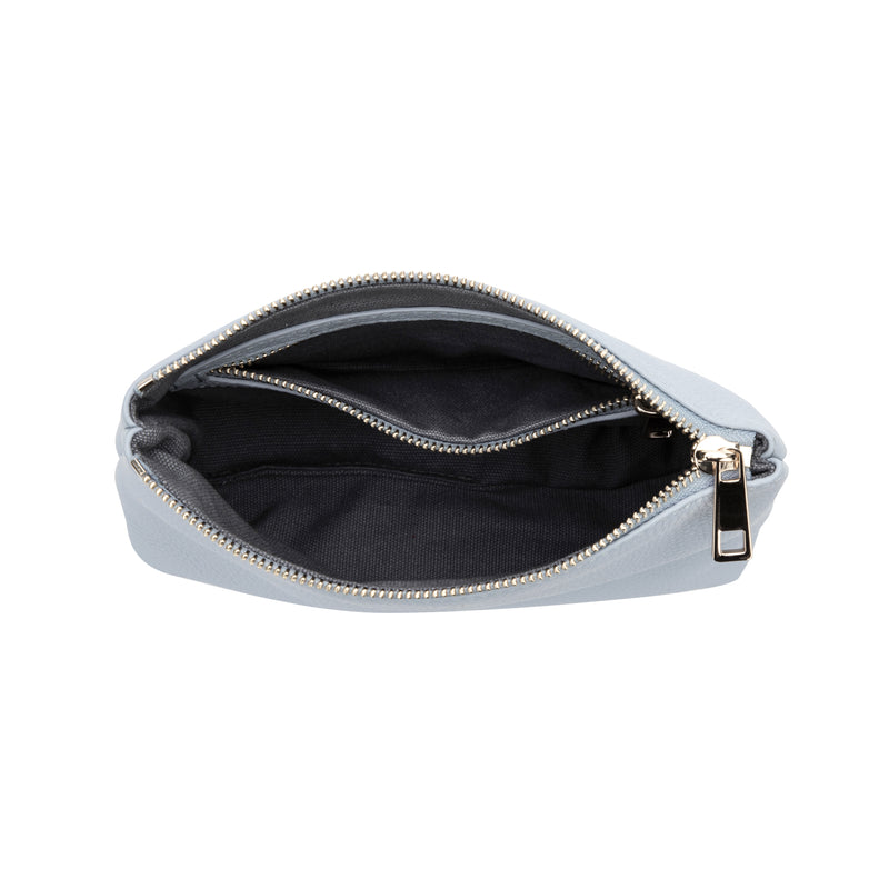 LEATHER STANDING POUCH COOL BLUE