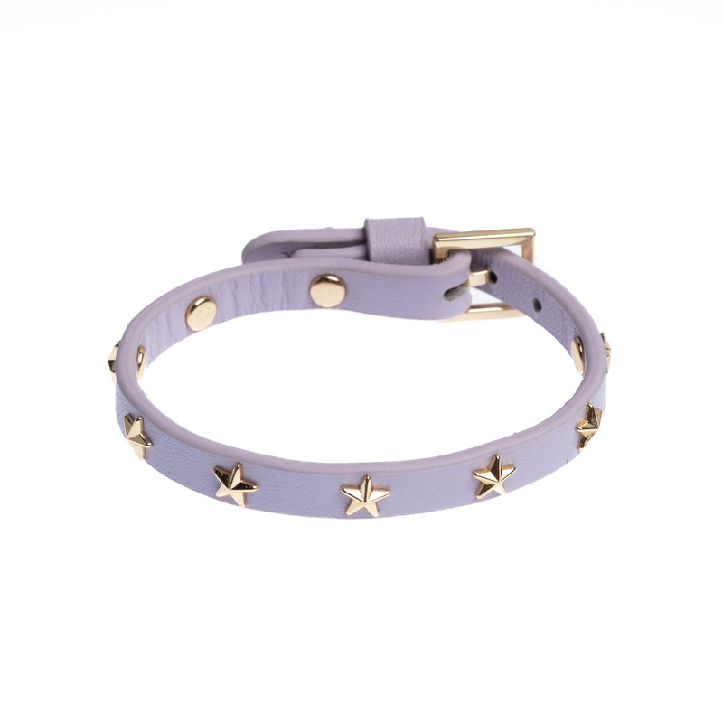LEATHER STAR STUD BRACELET MINI LIGHT LAVENDEL