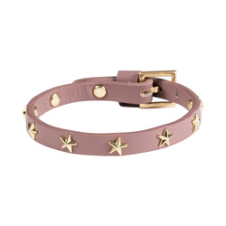 LEATHER STAR STUD BRACELET MINI DUSTY GRAPE