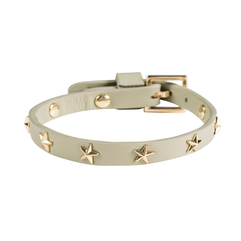 LEATHER STAR STUD BRACELET MINI FADED ARMY