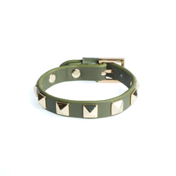 LEATHER STUD BRACELET ARMY