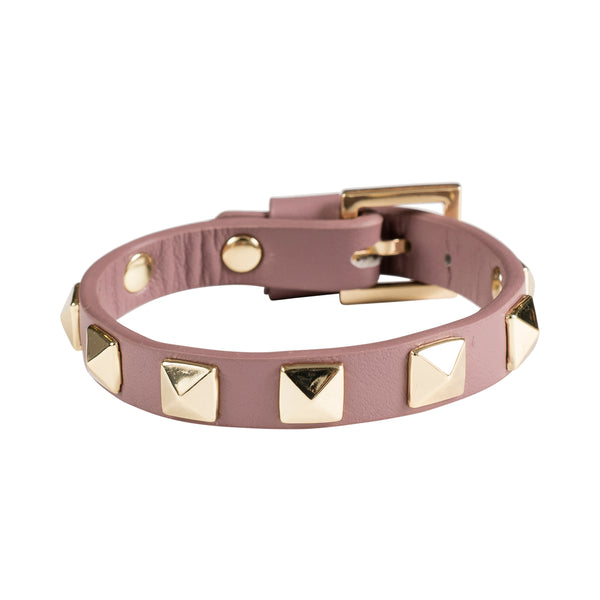 LEATHER STUD BRACELET DUSTY GRAPE