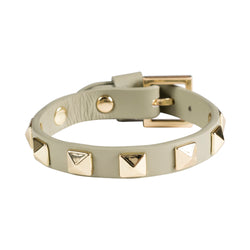 LEATHER STUD BRACELET FADED ARMY