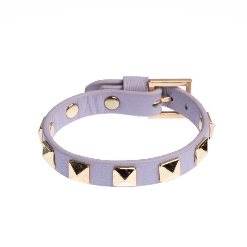 LEATHER STUD BRACELET LIGHT LAVENDEL