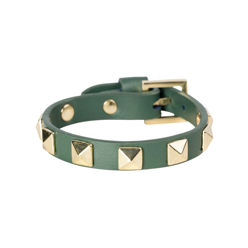 LEATHER STUD BRACELET PINE LEATHER STUD BRACELET PINE