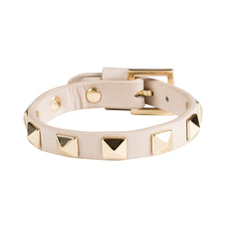 LEATHER STUD BRACELET SAND