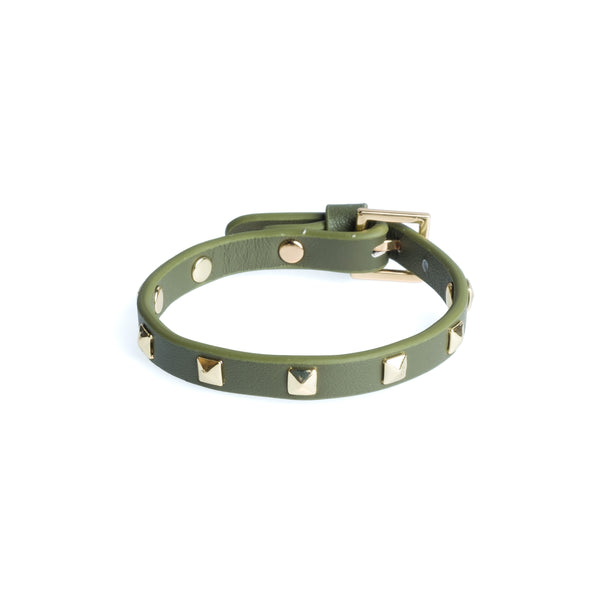 LEATHER STUD BRACELET MINI ARMY