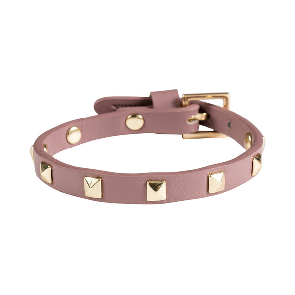 LEATHER STUD BRACELET MINI DUSTY GRAPE
