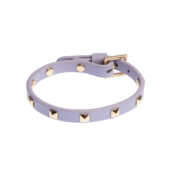 LEATHER STUD BRACELET MINI LIGHT LAVENDEL