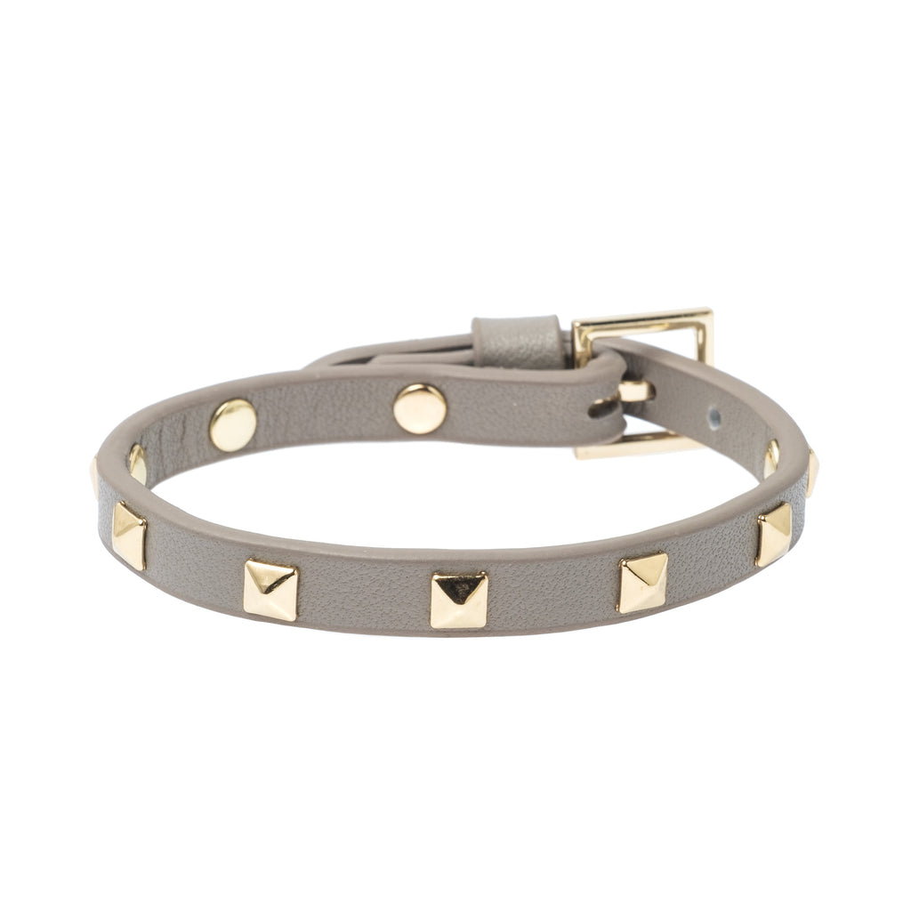 LEATHER STUD BRACELET MINI LIGHT TAUPE LEATHER STUD BRACELET MINI LIGHT TAUPE