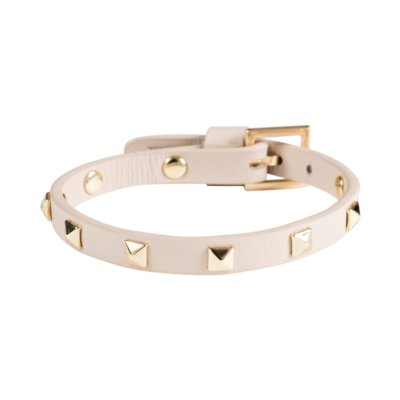 LEATHER STUD BRACELET MINI SAND