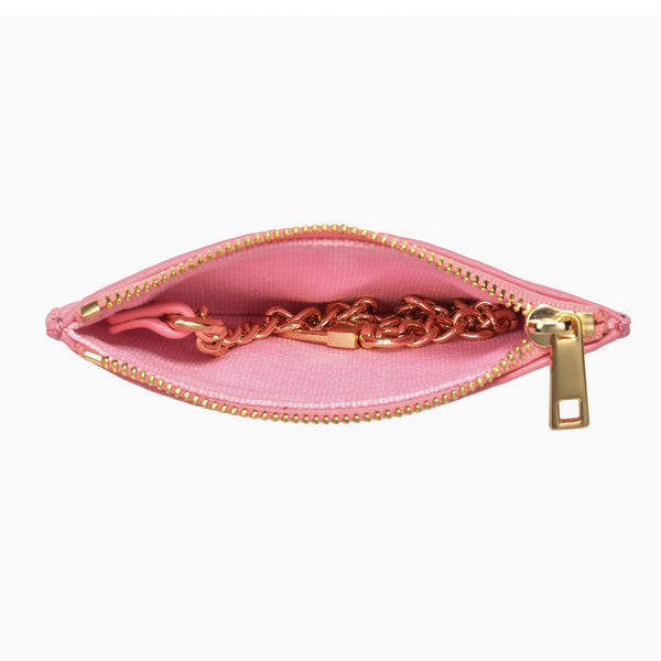 LEATHER COIN POUCH PALE PINK