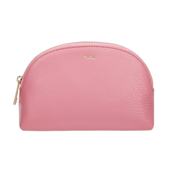 LEATHER MAKE-UP POUCH GRAIN PALE PINK