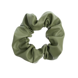 LEATHER SCRUNCHIE FADED ARMY