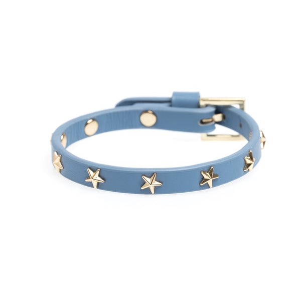 LEATHER STAR STUD BRACELET MINI 501 BLUE
