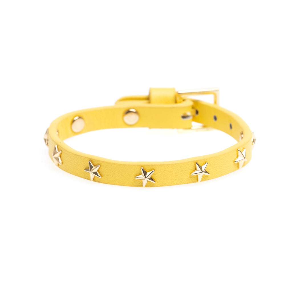 Yellow leather hotsell bracelet