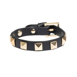 LEATHER STUD BRACELET BLACK