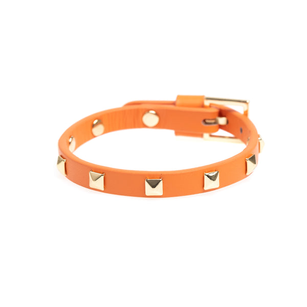 LEATHER STUD BRACELET MINI PALE ORANGE