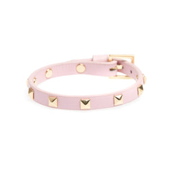 LEATHER STUD BRACELET MINI PALE ROSE