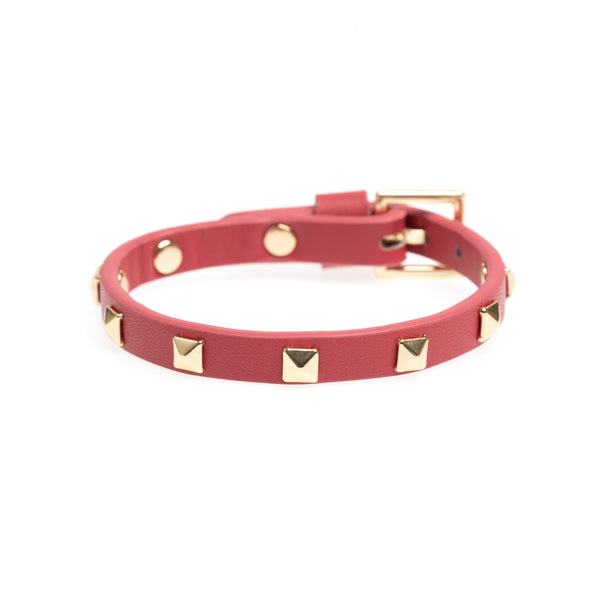 LEATHER STUD BRACELET MINI TERRACOTTA