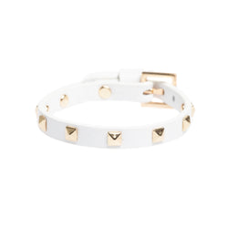 LEATHER STUD BRACELET MINI WHITE