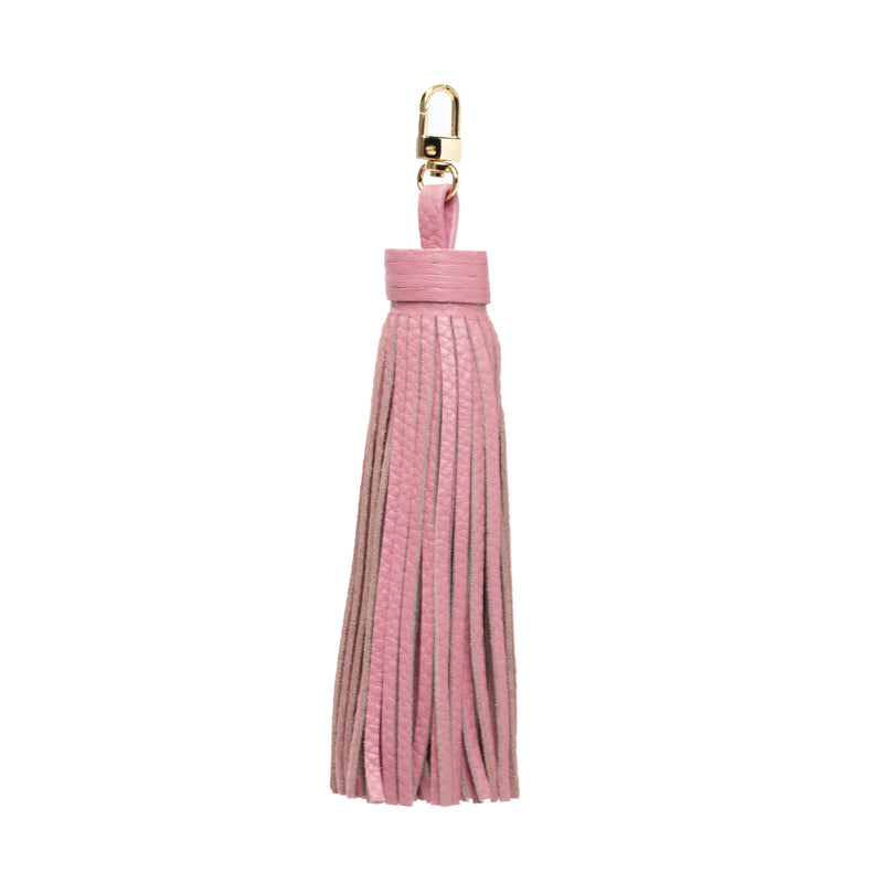 LEATHER TASSEL PALE PINK