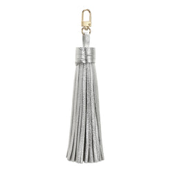 LEATHER TASSEL SILVER