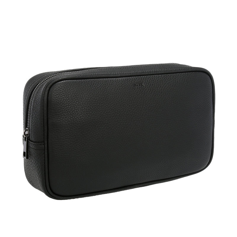 LEATHER TOILETRY BAG LARGE BLACK W GUN DARK department