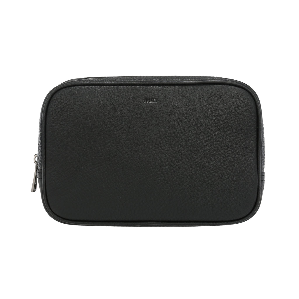 LEATHER TOILETRY BAG SMALL BLACK W GUN DARK department