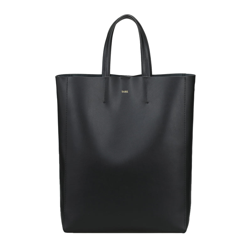 LEATHER TOTE HIGH NAPPA BLACK W/GOLD