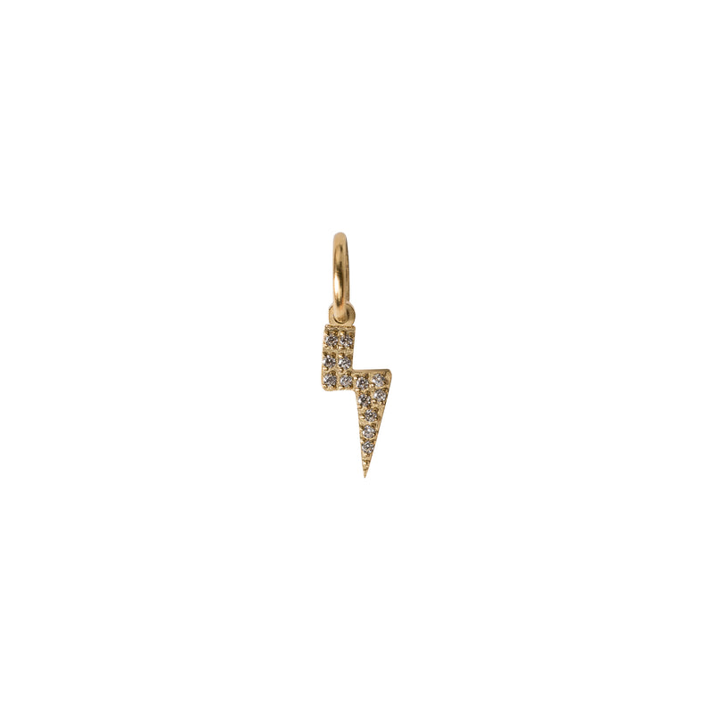 LIGHTNING CHARM GOLD W/CRYSTALS