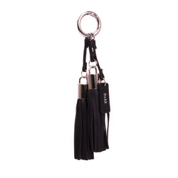 LEATHER TWIN TASSEL NAPPA BLACK W/SILVER