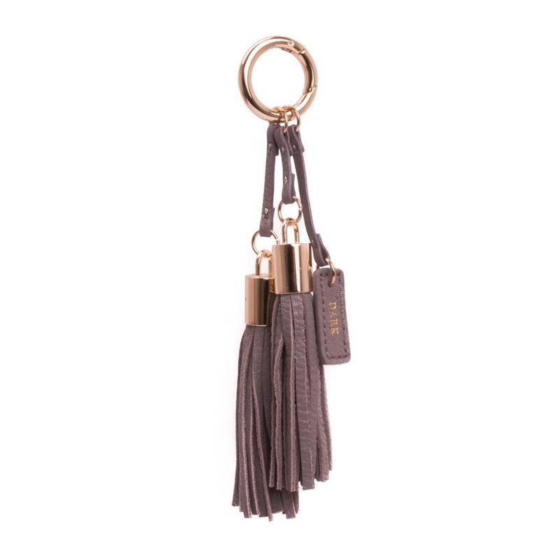 LEATHER TWIN TASSEL GREY