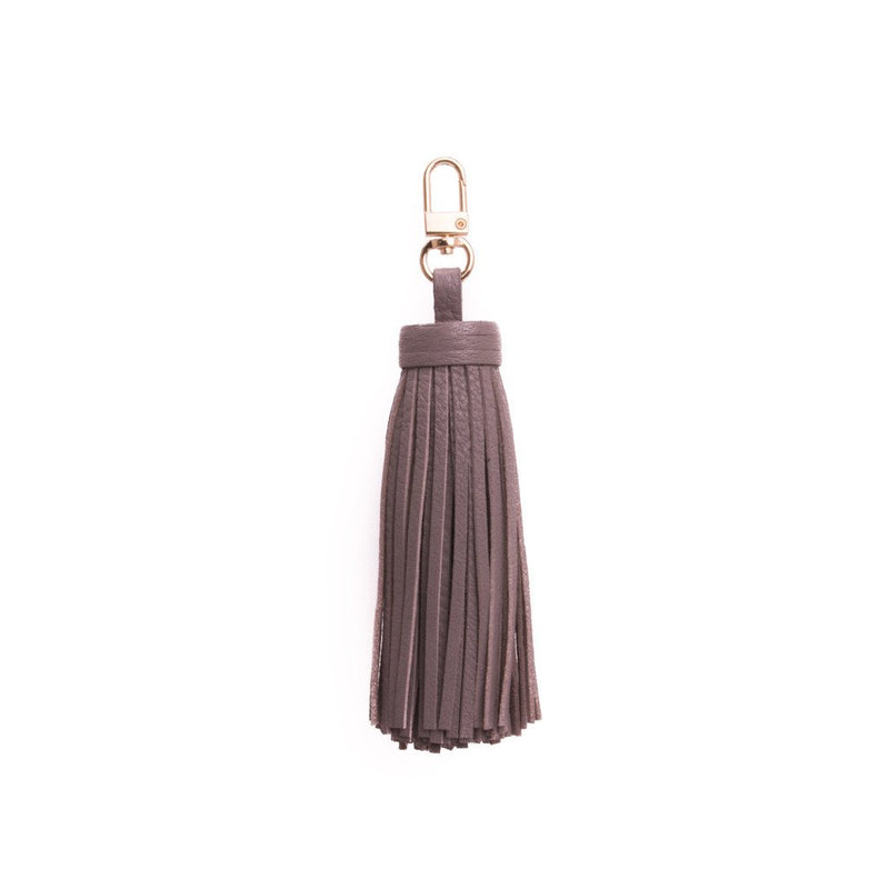 LEATHER TASSEL GREY