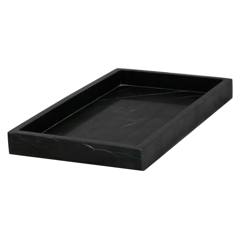 MARBLE TRAY WIDE BLACK