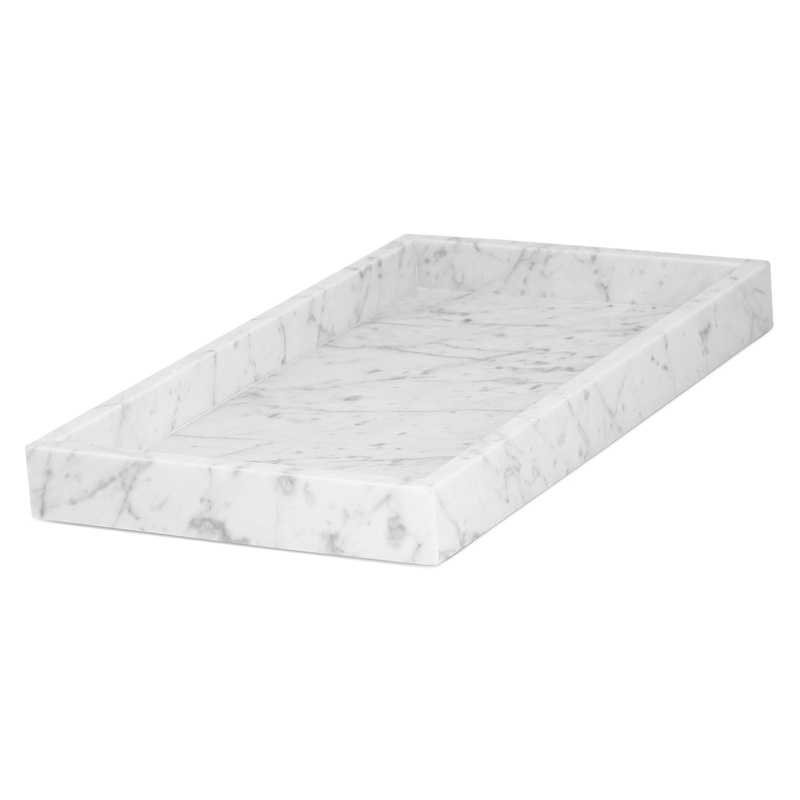 MARBLE TRAY WIDE WHITE