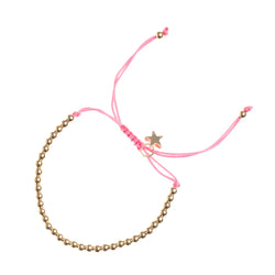 METAL BEAD BRACELET BROAD PALE PINK