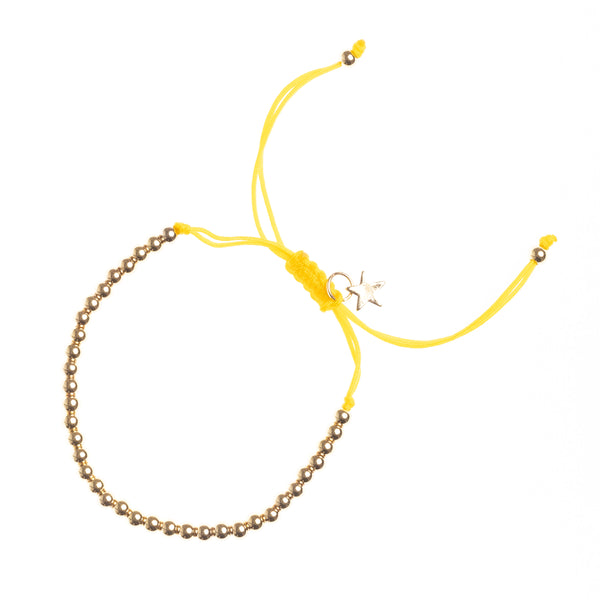 METAL BEAD BRACELET BROAD YELLOW