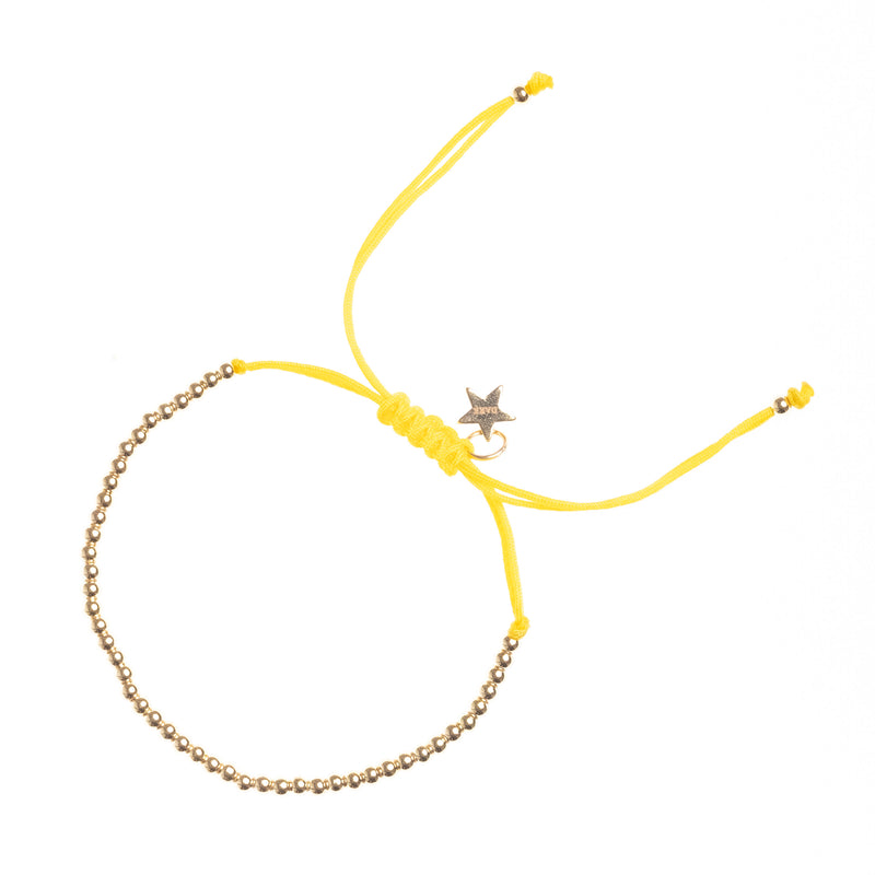 METAL BEAD BRACELET THIN YELLOW