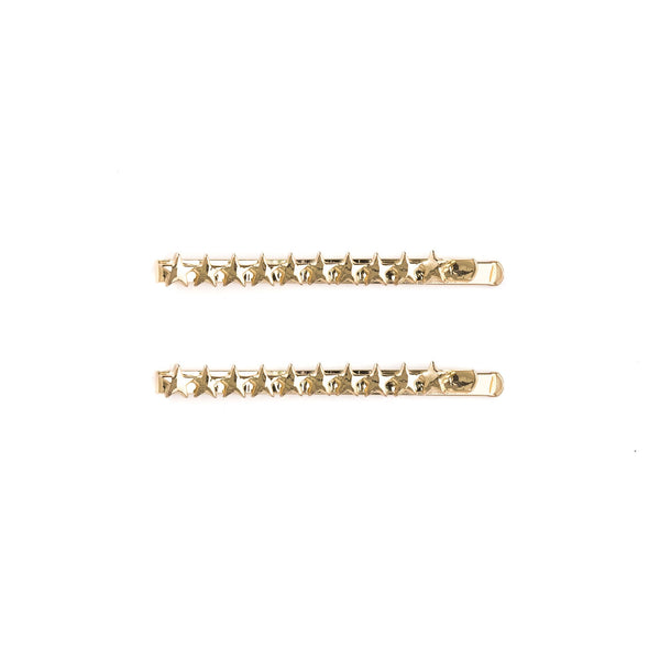 METAL STAR BOBBY PINS 2 PK GOLD