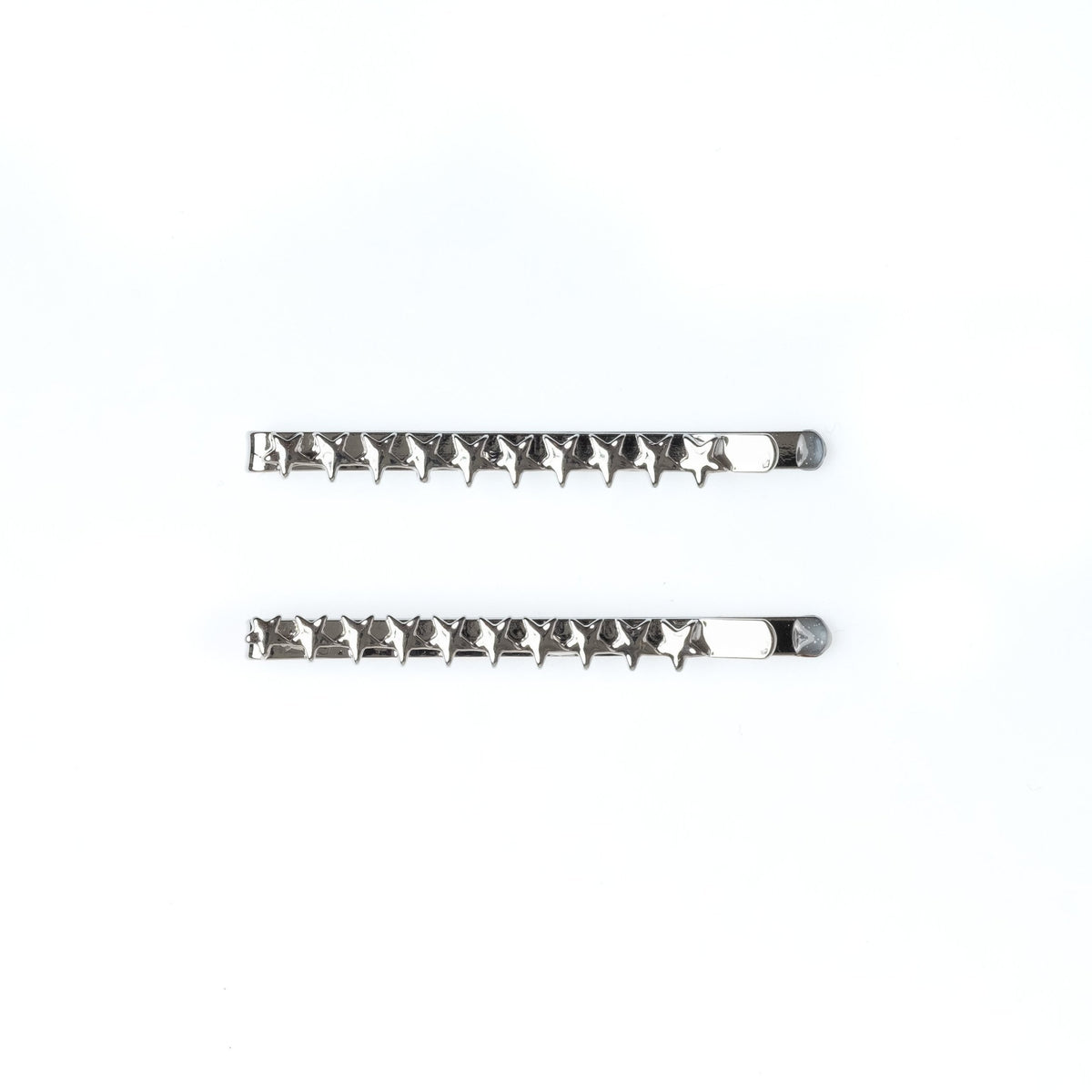 METAL STAR BOBBY PINS 2 PK SILVER