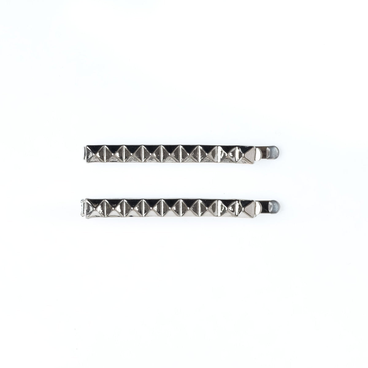 METAL STUD BOBBY PINS 2 PK SILVER
