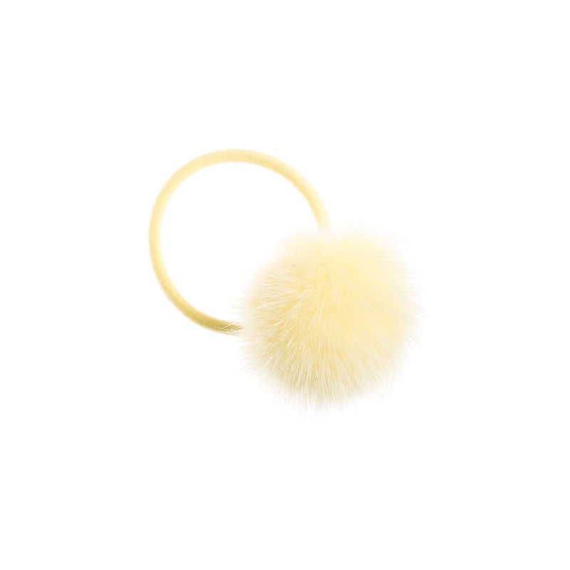 MINK HAIR POM PALE YELLOW